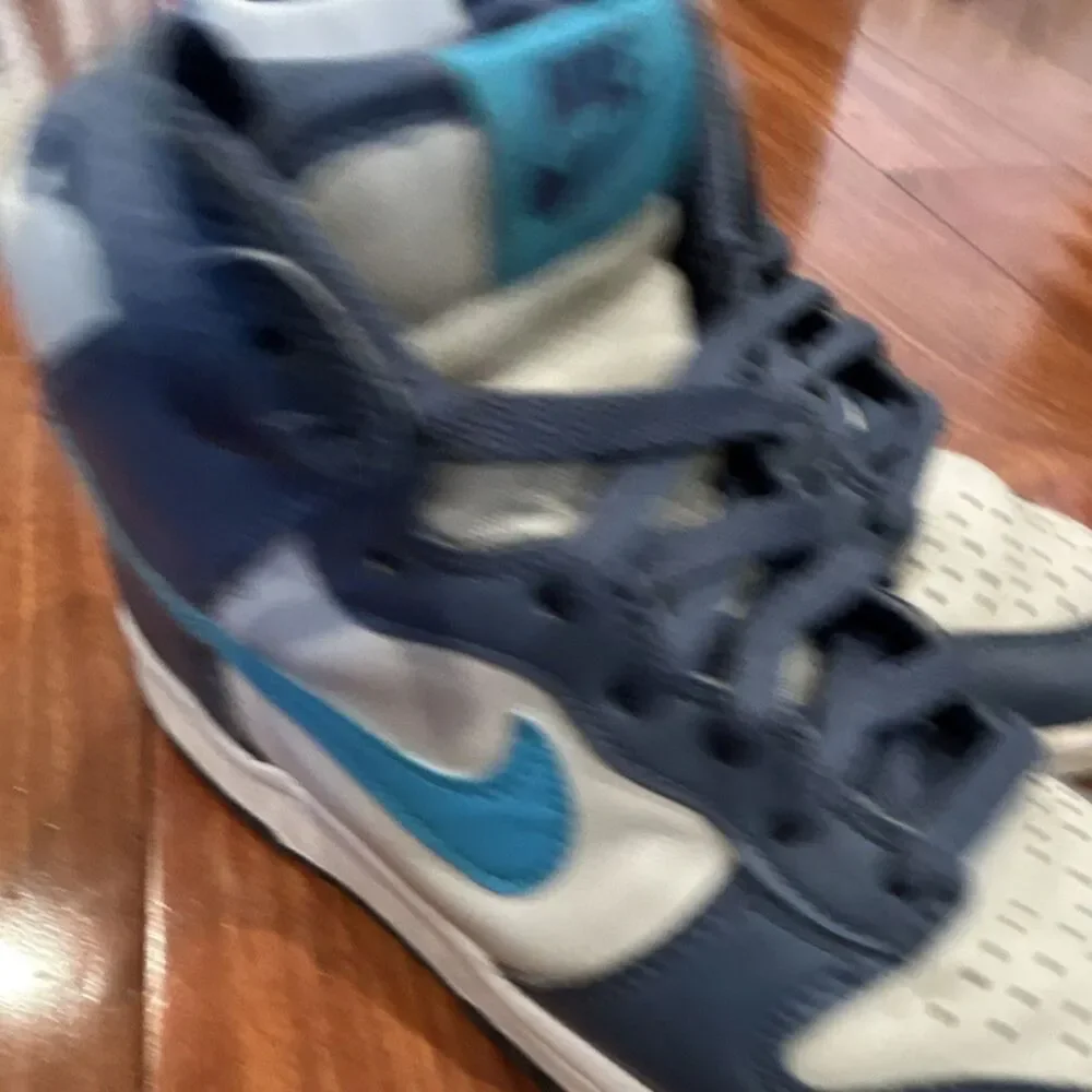 Nike Dunk Boys Blue & White High Top Leather Sneakers size 5